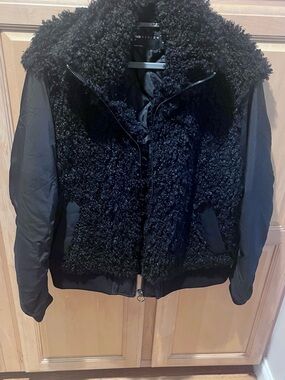 ASOS Black Faux Shearling Bomber Jacket